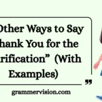 Other Ways to Say “Thank You for the Clarification”