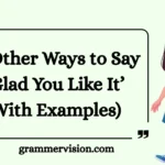 Other Ways to Say “Glad You Like It