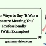 Other Ways to Say ‘It Was a Pleasure Meeting You’ Professionally