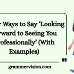 Other Ways to Say ‘Looking Forward to Seeing You Professionally