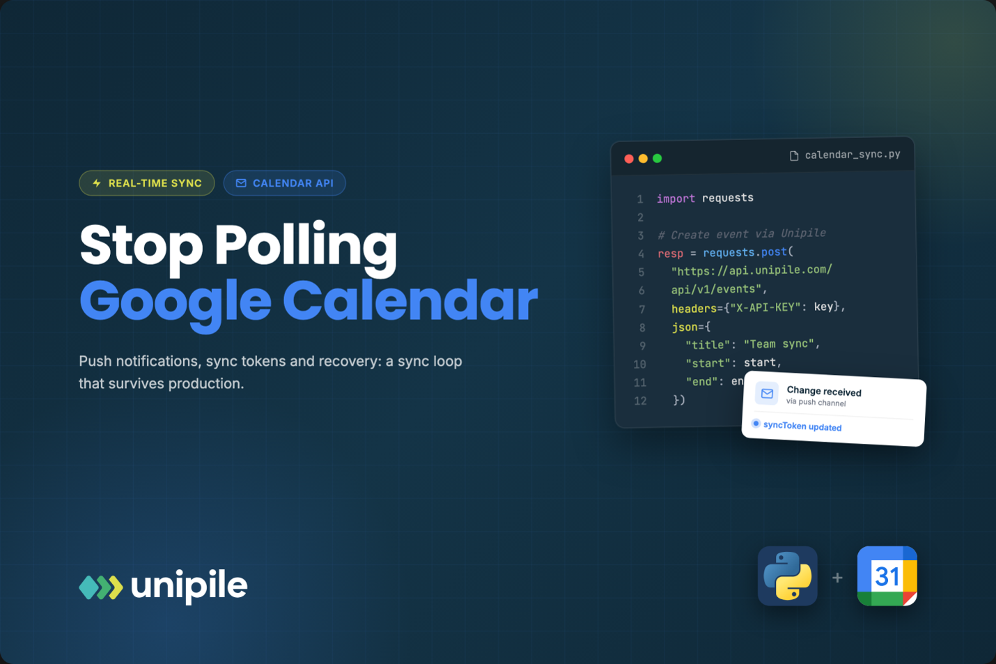 Stop Polling Google Calendar: A Push and Sync Loop That Survives Production